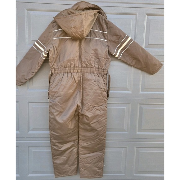 Vtg Sears Work Leisure Hooded Insulated Coveralls Snowsuit Mens 46-48 Brown - Picture 8 of 11